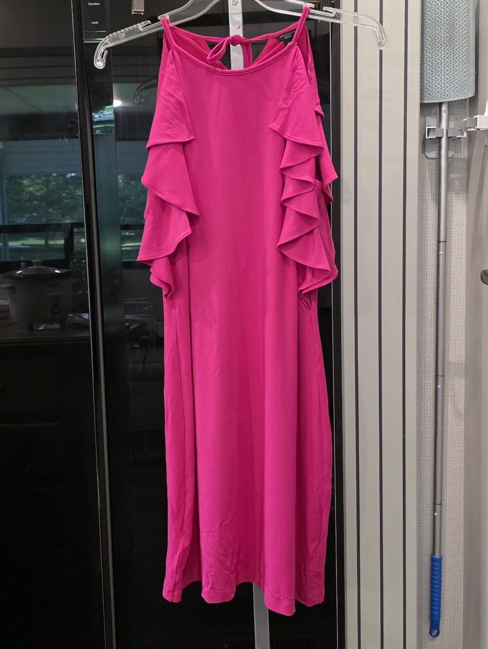 Ann Taylor Petite Fuchsia Ruffle Halter Dress (NWT)